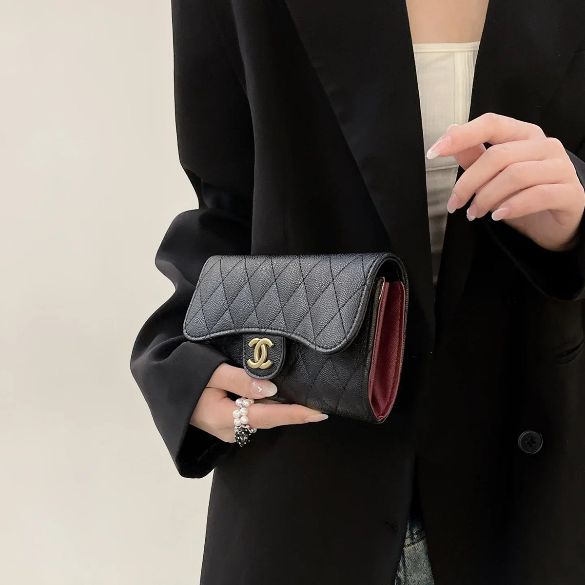 Luxury Leather Chanel Crossbody Phone Bag