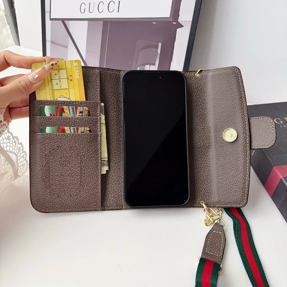 GG Classic Monogram Chain Bag Case for iPhone 12-18 Pro & Pro Max