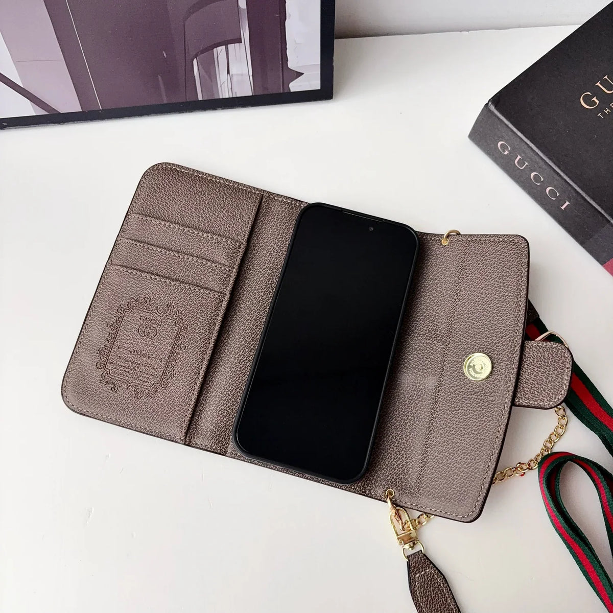 GG Classic Monogram Chain Bag Case for iPhone 12-18 Pro & Pro Max